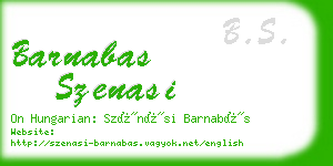 barnabas szenasi business card